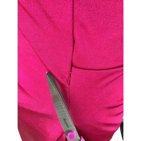 LULU'S sz S Magic Memories Magenta Satin Sleeveless Maxi Dress NEW B45 *flaw - Picture 6 of 12